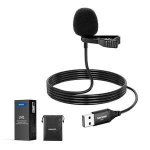 LM1 USB A Lapel Microphone Mini Omnidirectional Clip On Lavalier Mic | Plug & Play, 2m Cable, for USB 2.0 Mac Windows PC Laptop Computer YouTube Skype, Podcast, Gaming, Vlog, Video Conferencing LM1 USB A Lapel Microphone Mini Omnidirectional Clip On Lavalier Mic | Plug & Play, 2m Cable, for USB 2.0 Mac Windows PC Laptop Computer YouTube Skype, Podcast, Gaming, Vlog, Video Conferencing