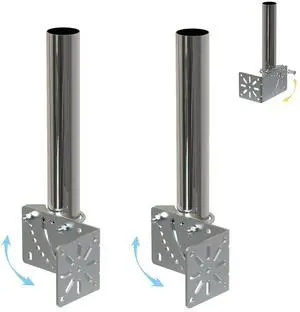 2PCS 1.5" Diameter 12" Length Universal Outdoor Adjustable Antenna Mount Pole Bracket to Wall Weather Station Antenna Mast Mounting Pole Clamp Kit 2PCS 1.5" Diameter 12" Length Universal Outdoor Adjustable Antenna Mount Pole Bracket to Wall Weather Station Antenna Mast Mounting Pole Clamp Kit