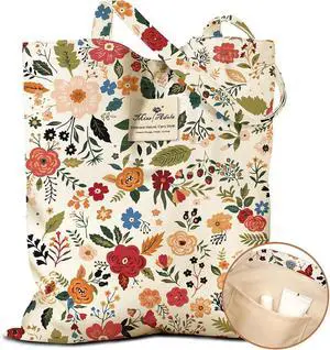 Miss Adola Cloth Tote Bag for Women Reusable Tote with Pocket & Buckle Cute Retro Design Miss Adola Cloth Tote Bag for Women Reusable Tote with Pocket & Buckle Cute Retro Design