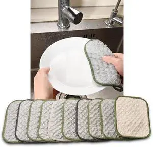 Silver Microfiber Scrubbing Pads, Non-Scratch for Pots, 10-Pack Silver Microfiber Scrubbing Pads, Non-Scratch for Pots, 10-Pack