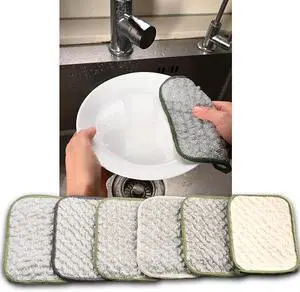 Silver Microfiber Scrubbing Pads, Non-Scratch for Pots, 6-Pack Silver Microfiber Scrubbing Pads, Non-Scratch for Pots, 6-Pack