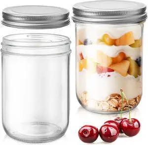 Showvigor 2 Pack Wide Mouth Mason Jars 16oz - Airtight Glass Canning Jars for Food Storage, Meal Prep, Overnight Oats, Pickling, Salad & Wedding Favors (Leak-Proof Lids) Showvigor 2 Pack Wide Mouth Mason Jars 16oz - Airtight Glass Canning Jars for Food Storage, Meal Prep, Overnight Oats, Pickling, Salad & Wedding Favors (Leak-Proof Lids)