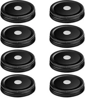 Mudder 8 Pcs Metal Mason Jar Lids with Straw Hole 2.7 Inch,Black Mudder 8 Pcs Metal Mason Jar Lids with Straw Hole 2.7 Inch,Black