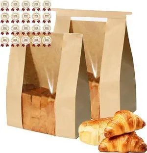 WIKDAY 25PCS Sourdough Bread Bags with Window for Homemade Bread Paper WIKDAY 25PCS Sourdough Bread Bags with Window for Homemade Bread Paper