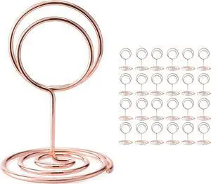 Table Number Holders, 26PCS Place Card Holder, Photo Holder (2" Rose Gold) Table Number Holders, 26PCS Place Card Holder, Photo Holder (2" Rose Gold)