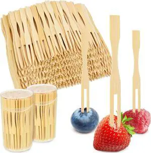 Jovitec 220 Pcs Mini Bamboo Forks 3.5 Inch Appetizer Cocktail Forks Bulk disposable Wood Toothpicks Double Prong Charcuterie Picks for Birthday Party Wedding Food Fruit Supply Jovitec 220 Pcs Mini Bamboo Forks 3.5 Inch Appetizer Cocktail Forks Bulk disposable Wood Toothpicks Double Prong Charcuterie Picks for Birthday Party Wedding Food Fruit Supply