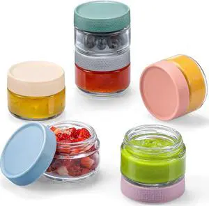 NETANY 2oz Glass Salad Dressing Containers, 6-Pack Small Sauce Containers with Lids and Mini Condiment Cups Containers,To Go Glass Jars for Meal Prep Lunch box NETANY 2oz Glass Salad Dressing Containers, 6-Pack Small Sauce Containers with Lids and Mini Condiment Cups Containers,To Go Glass Jars for Meal Prep Lunch box
