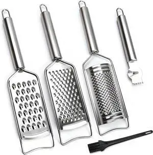 Cheese Grater Lemon Zester Grater with Handle Kitchen Grater Set of 5 Stainless Steel for Cheese Spices Ginger Garlic Chocolate Vegetable Fruit Cheese Grater Lemon Zester Grater with Handle Kitchen Grater Set of 5 Stainless Steel for Cheese Spices Ginger Garlic Chocolate Vegetable Fruit