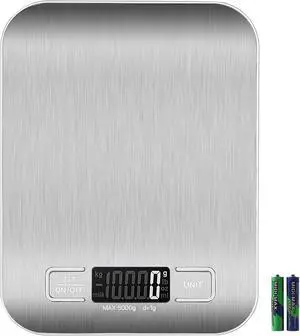 Food Scale, 11lb Digital Kitchen Scale Weight Grams and oz for Baking Cooking, Stainless Steel and Tempered Glass Waterproof Body, 1g/0.1oz Precise Graduation Food Scale, 11lb Digital Kitchen Scale Weight Grams and oz for Baking Cooking, Stainless Steel and Tempered Glass Waterproof Body, 1g/0.1oz Precise Graduation