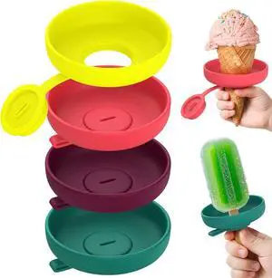 Ice Pop Holders for Kids - Catches Drips Before They Drop - Frozen Pop and Ice Cream Holder for Summer Days and Birthday Party - 4 Count Ice Pop Holders for Kids - Catches Drips Before They Drop - Frozen Pop and Ice Cream Holder for Summer Days and Birthday Party - 4 Count