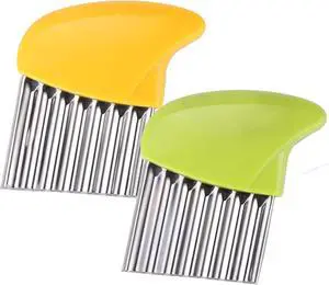 Crinkle-Cutter Stainless-Steel Blade-Wavy for Veggies-Salad-Chopper Knife 2PCS Crinkle-Cutter Stainless-Steel Blade-Wavy for Veggies-Salad-Chopper Knife 2PCS