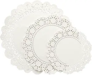 Juvale Paper Doilies - 150 Pack Round Lace Doilies for Tables - Assorted Sizes 6.5"/8.5"/10.5", White - Disposable Paper Round Placemats & Cake Liners for Desserts & Crafts Juvale Paper Doilies - 150 Pack Round Lace Doilies for Tables - Assorted Sizes 6.5"/8.5"/10.5", White - Disposable Paper Round Placemats & Cake Liners for Desserts & Crafts