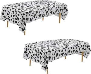 Yansanido 2 Pcs Disposable Black and White Cow Print Plastic Tablecloth, 108 Inch x 54 Inch Ractangle Tablecover, for Party, Dance and Picnic (Black White Cow Print, 2) Yansanido 2 Pcs Disposable Black and White Cow Print Plastic Tablecloth, 108 Inch x 54 Inch Ractangle Tablecover, for Party, Dance and Picnic (Black White Cow Print, 2)
