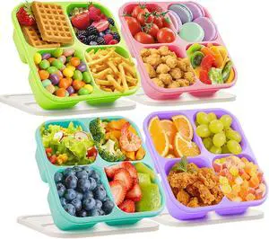 4 Pack Snack Containers Bento Box Adult Lunch Box,Meal Prep Container, Reusable Food Storage lunch Containers Stackable for Work, Travel and Gym (Grass Green, Pink, Green, Purple) 4 Pack Snack Containers Bento Box Adult Lunch Box,Meal Prep Container, Reusable Food Storage lunch Containers Stackable for Work, Travel and Gym (Grass Green, Pink, Green, Purple)