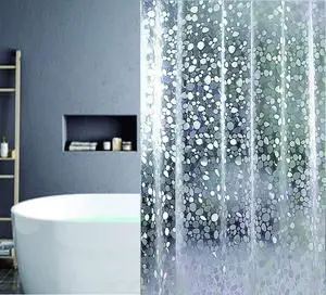 SUJAYU EVA Shower Curtain Liner with 12 Plastic Hooks, 72x72 Inch for Shower Stall & Bathtubs, 3D Pebble Bathroom Curtains, Odorless & Non Toxic, Semi-Transparent SUJAYU EVA Shower Curtain Liner with 12 Plastic Hooks, 72x72 Inch for Shower Stall & Bathtubs, 3D Pebble Bathroom Curtains, Odorless & Non Toxic, Semi-Transparent