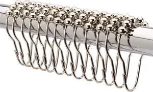 2lbDepot Shower Curtain Rings Hooks - Polished Nickel Finish - Premium 18/8 Stainless Steel - Locking Rings with Easy-Glide Rollers - Five Finishes Available - Set of 12 for Shower Rods 2lbDepot Shower Curtain Rings Hooks - Polished Nickel Finish - Premium 18/8 Stainless Steel - Locking Rings with Easy-Glide Rollers - Five Finishes Available - Set of 12 for Shower Rods