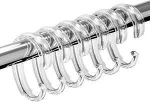 Resze C-Shape Clear Shower Curtain Hooks for Shower Curtain, 12PCS Plastic Smooth Sliding Anti-Drop Shower Curtain Rings, Rust Resistant Decorative Shower Curtain Hooks for Bathroom,Kitchen,Bedroom Resze C-Shape Clear Shower Curtain Hooks for Shower Curtain, 12PCS Plastic Smooth Sliding Anti-Drop Shower Curtain Rings, Rust Resistant Decorative Shower Curtain Hooks for Bathroom,Kitchen,Bedroom