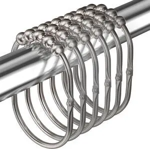 MENGJINGO 12PCS Wide Shower Curtain Hooks Rings, Rust Proof Stainless Steel MENGJINGO 12PCS Wide Shower Curtain Hooks Rings, Rust Proof Stainless Steel