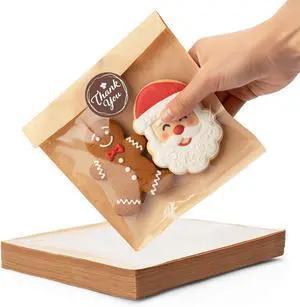 Bake Choice 100PCS Cookie Bags with Seal, 5.7x6.5 Individual Treat Bags Bake Choice 100PCS Cookie Bags with Seal, 5.7x6.5 Individual Treat Bags