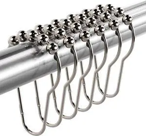 Titanker Shower Curtain Hooks Rings, Rust-Resistant Metal Shower Curtain Hooks for Bathroom Shower Rods Shower Hooks Shower Rings for Curtain - Set of 12, Nickel Titanker Shower Curtain Hooks Rings, Rust-Resistant Metal Shower Curtain Hooks for Bathroom Shower Rods Shower Hooks Shower Rings for Curtain - Set of 12, Nickel
