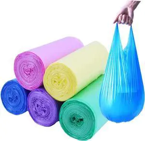 100 Count 4 Gallon Trash Bags, Small Colorful Garbage Bags with Handle for Home Office Bathroom Trash Can 100 Count 4 Gallon Trash Bags, Small Colorful Garbage Bags with Handle for Home Office Bathroom Trash Can
