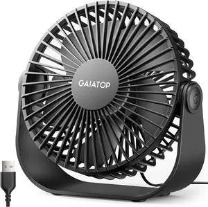 Gaiatop USB Desk Fan, 5.5 Inch Quiet Small Portable Personal Table Fan Gaiatop USB Desk Fan, 5.5 Inch Quiet Small Portable Personal Table Fan