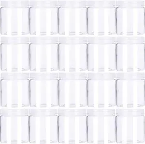 20 Pack 4oz/120ml Round Plastic Jars with Lids Empty Clear Slime Containers 20 Pack 4oz/120ml Round Plastic Jars with Lids Empty Clear Slime Containers