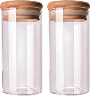2 Pcs 350ML 12OZ Clear Glass Storage Jar Food Container Bottles Food Storage Container Canister Sealed Tank with Airtight Seal Bamboo Lid for Tea Spice Coffee and More(Clear) 2 Pcs 350ML 12OZ Clear Glass Storage Jar Food Container Bottles Food Storage Container Canister Sealed Tank with Airtight Seal Bamboo Lid for Tea Spice Coffee and More(Clear)