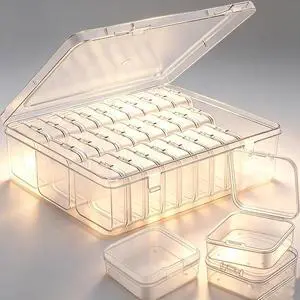 30Pcs Bead Organizer, Clear Plastic Cases for Pearl Bracelets and Small Accessories (2.17 x 2.17x0.79 inches) 30Pcs Bead Organizer, Clear Plastic Cases for Pearl Bracelets and Small Accessories (2.17 x 2.17x0.79 inches)