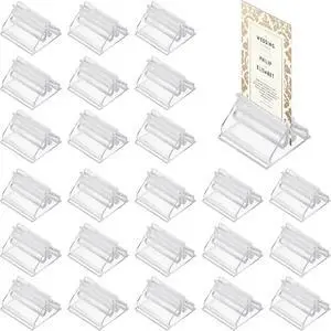 24 PCS Plastis Place Card Holders, Small Wedding Table Place Cards Holder Acrylic Table Sign Stands for Wedding Cards, Photos,Memos,Pictures Display (0.75×0.75 in) 24 PCS Plastis Place Card Holders, Small Wedding Table Place Cards Holder Acrylic Table Sign Stands for Wedding Cards, Photos,Memos,Pictures Display (0.75×0.75 in)
