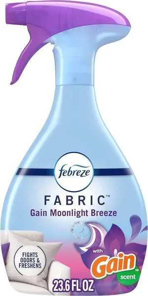 Febreze Fabric Spray, Air Freshener, Odor-Fighting Fabric Refresher, Couch and Linen Spray, Sneaker Balls Alternative, Multi-Use, Gain Moonlight Breeze Scent, 23.6 fl oz Febreze Fabric Spray, Air Freshener, Odor-Fighting Fabric Refresher, Couch and Linen Spray, Sneaker Balls Alternative, Multi-Use, Gain Moonlight Breeze Scent, 23.6 fl oz