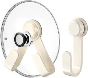 2 Pack Pot Lid Holder - Adjustable Wall-Mounted Pot Lid Organizer for cabinet with Suction Cup, Heavy Duty Multifunctional Hooks for Cutting Board, Pan (White) 2 Pack Pot Lid Holder - Adjustable Wall-Mounted Pot Lid Organizer for cabinet with Suction Cup, Heavy Duty Multifunctional Hooks for Cutting Board, Pan (White)