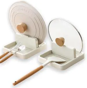 2 Pack Spoon Rest for Stove Top, Pot Lid Holder for Kitchen Counter, Drip-Free While Cooking or Eating, Perfect for Placing Spoons, Spoon Holder, Spatula Holder, Utensils, Ladle, Tongs (Beige) 2 Pack Spoon Rest for Stove Top, Pot Lid Holder for Kitchen Counter, Drip-Free While Cooking or Eating, Perfect for Placing Spoons, Spoon Holder, Spatula Holder, Utensils, Ladle, Tongs (Beige)