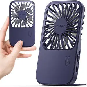 Otlonpe Rechargeable Mini Portable Handheld Fan, Small Personal Battery Powered Handheld Portable Fans for Hand Held Desktop Travel, Foldable Stand, Slim Cordless, Wrist Strap, 3-Speed (Blue) Otlonpe Rechargeable Mini Portable Handheld Fan, Small Personal Battery Powered Handheld Portable Fans for Hand Held Desktop Travel, Foldable Stand, Slim Cordless, Wrist Strap, 3-Speed (Blue)
