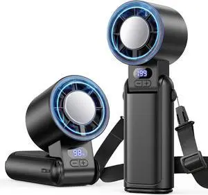 Portable Handheld Turbo Fan, 1-199 Speed Adjustable, Black Portable Handheld Turbo Fan, 1-199 Speed Adjustable, Black