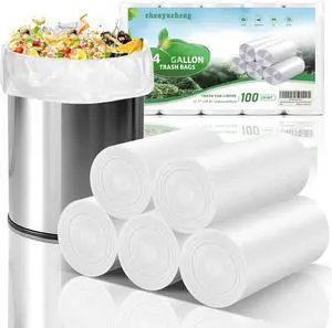 4 Gallon Small White Biodegradable Trash-Bag - Small Garbage Bags For Bathroom Can Unscented Compostable Kitchen Office Car Waste Basket Liners 100counts 15l Bulk Chenyucheng 4 Gallon Small White Biodegradable Trash-Bag - Small Garbage Bags For Bathroom Can Unscented Compostable Kitchen Office Car Waste Basket Liners 100counts 15l Bulk Chenyucheng