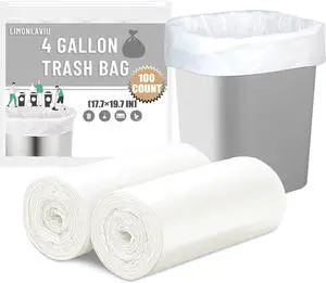 LimonLaviu 4 Gallon Small Trash Bags, Small Garbage Can Liners for Bathroom LimonLaviu 4 Gallon Small Trash Bags, Small Garbage Can Liners for Bathroom