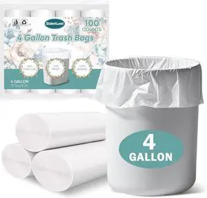 Small Trash Bags 4 Gallon - 100 Count Leakage-Proof 4 Gallon Trash Bag, Unscented Small Garbage Bags for Office Bedroom Bathroom Mini Trash Bags, White 4 Gal Trash Can Liners Small Trash Bags 4 Gallon - 100 Count Leakage-Proof 4 Gallon Trash Bag, Unscented Small Garbage Bags for Office Bedroom Bathroom Mini Trash Bags, White 4 Gal Trash Can Liners