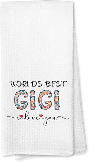 Voatok Gigi Gifts Kitchen Towels, Gigi Gifts for Christmas Birthday from Grandkids Hand Towels, Best Grandma Gift from Granddaughters Grandsons Dish Tea Towels for Kitchen, 16x24 Inches Voatok Gigi Gifts Kitchen Towels, Gigi Gifts for Christmas Birthday from Grandkids Hand Towels, Best Grandma Gift from Granddaughters Grandsons Dish Tea Towels for Kitchen, 16x24 Inches