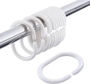 36 Pcs Plastic White Shower Curtain Rings Curtain C Rings Hooks Hanger Bath Drape Loop Clip Glide 36 Pcs Plastic White Shower Curtain Rings Curtain C Rings Hooks Hanger Bath Drape Loop Clip Glide