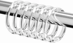 Kutesna 12 PCS Plastic Shower Curtain Rings, Clear Shower Curtain Hooks Kutesna 12 PCS Plastic Shower Curtain Rings, Clear Shower Curtain Hooks