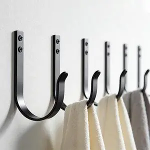 5 Pack Heavy Duty Wall Hooks, 22 LB Load Bearing Stainless Steel Single Prong Coat Hooks Wall Mounted for Bathroom Towel, Coat, Backpack, Entryway, Black 5 Pack Heavy Duty Wall Hooks, 22 LB Load Bearing Stainless Steel Single Prong Coat Hooks Wall Mounted for Bathroom Towel, Coat, Backpack, Entryway, Black