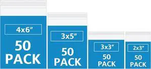 200 Pack Small Plastic Bags For Jewelry, Mini Baggies 4 Assorted Sizes. 2x3 3x3 3x5 4x6 Inch 2 Mil Thick Poly Zipper Lock Bags Clear for Jewelry, Bead, Crafts, Small Parts Storage 200 Pack Small Plastic Bags For Jewelry, Mini Baggies 4 Assorted Sizes. 2x3 3x3 3x5 4x6 Inch 2 Mil Thick Poly Zipper Lock Bags Clear for Jewelry, Bead, Crafts, Small Parts Storage