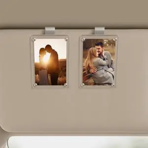 2PCS Car Picture Holder, Acrylic Magnetic Holder Car Accessories with Family Photo, Car Visor Clip, Car Picture Frame, New Car Decoration for Women/Men, Gift for him her (no Text, White) 2PCS Car Picture Holder, Acrylic Magnetic Holder Car Accessories with Family Photo, Car Visor Clip, Car Picture Frame, New Car Decoration for Women/Men, Gift for him her (no Text, White)