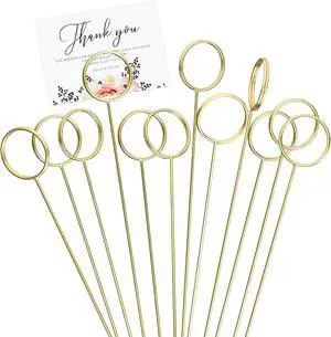 30 Pack Strong Grip Gold Floral Card Holder Picks (13.4 Inch) 30 Pack Strong Grip Gold Floral Card Holder Picks (13.4 Inch)