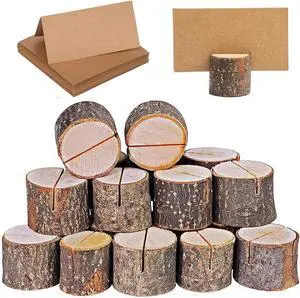 WOHENI Place Card Holders, 20 Pcs Place Rustic Wooden Card Holders Table Number Stands for Name Tags Food Markers Party Wedding Table Name Card Holder Memo Photo Holder Card and 30 Pcs Kraft WOHENI Place Card Holders, 20 Pcs Place Rustic Wooden Card Holders Table Number Stands for Name Tags Food Markers Party Wedding Table Name Card Holder Memo Photo Holder Card and 30 Pcs Kraft