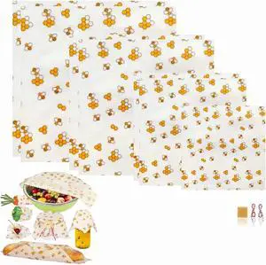 Beeswax Food Wrap (Set of 7) Sustainable Alternative to Aluminum Foil and Albal Paper - For Fruits, Vegetables, Bread, Cheese and Other Foods Beeswax Food Wrap (Set of 7) Sustainable Alternative to Aluminum Foil and Albal Paper - For Fruits, Vegetables, Bread, Cheese and Other Foods