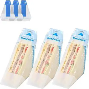 100Pcs Plastic Sandwich Wrapping Paper Clear Sandwich Container Bags Easy Tear Disposable Triangle Bread Wrappers 100Pcs Plastic Sandwich Wrapping Paper Clear Sandwich Container Bags Easy Tear Disposable Triangle Bread Wrappers