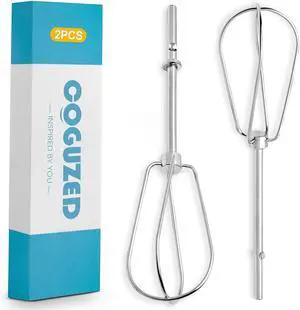 CoguZed 2 Pcs Hand Mixer Attachments, Stainless Steel Beaters, Replacement for Kitchen Aid Hand Mixer - Perfect Accessories for Baking and Cooking CoguZed 2 Pcs Hand Mixer Attachments, Stainless Steel Beaters, Replacement for Kitchen Aid Hand Mixer - Perfect Accessories for Baking and Cooking