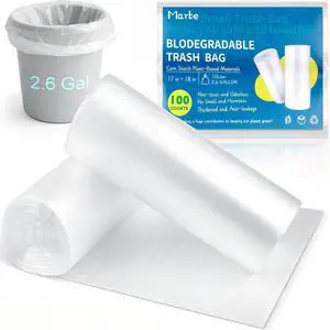 Clear Trash Bags - 100 Clear 2.6 Gallon Small Garbage Bags, Strong, Leakage-Free, Unscented Thick for Bathroom, Office, Kitchen Small Trash Can Clear Trash Bags - 100 Clear 2.6 Gallon Small Garbage Bags, Strong, Leakage-Free, Unscented Thick for Bathroom, Office, Kitchen Small Trash Can